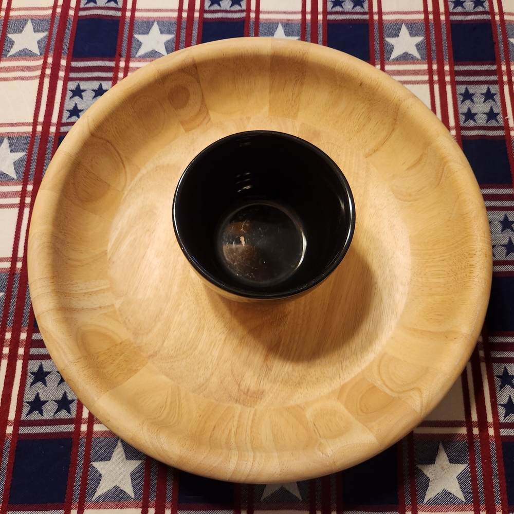 Dansk International Wooden Chip And Dip Set